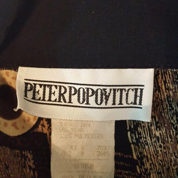 Peter Popovitch Vintage Women's M Black 2-Piece Top & Jacket Set Elegant - Picture 12 of 12